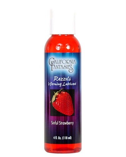 Razzels Warming Lubricant - Sinful Strawberry - 4 Oz. Bottle
