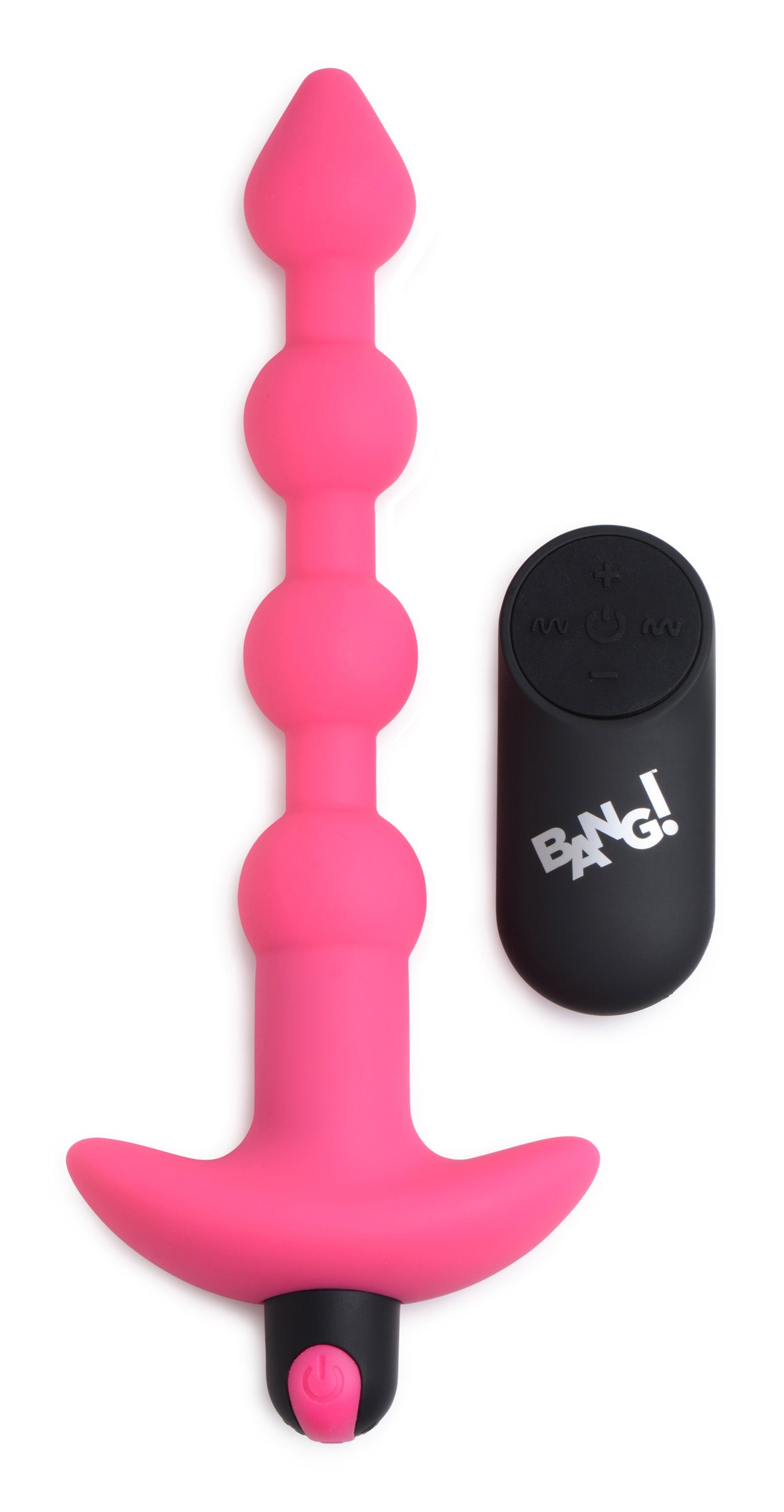 Bang - Vibrating Silicone Anal Beads and Remote Control - Pink