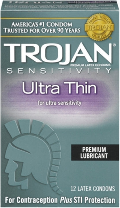 Trojan Sensitivity Ultra Thin Lubricated  Condoms - 12 Pack